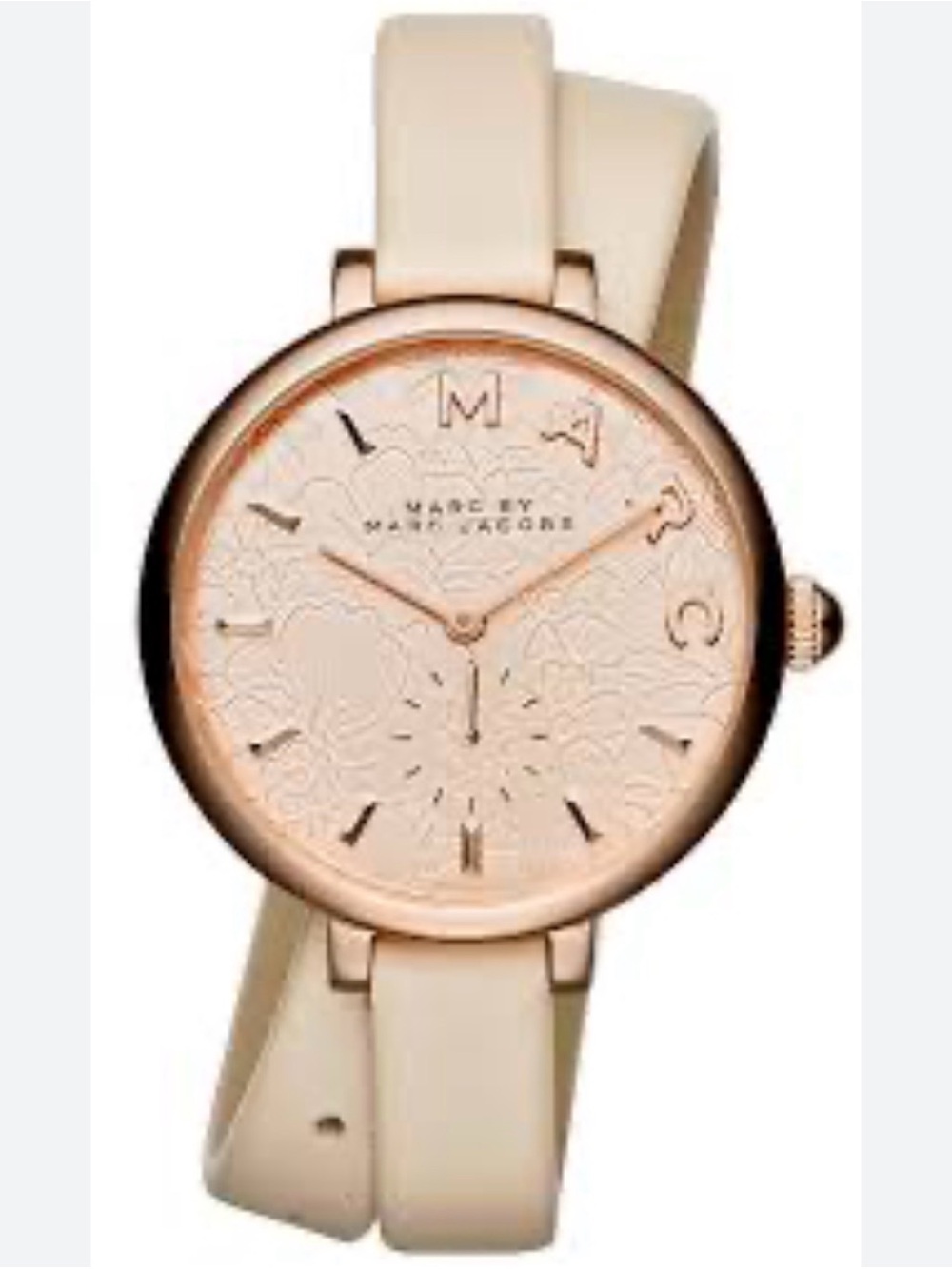 Marc by Marc Jacobs Women's Beige Rose-Gold Wrap Watch MJ1418